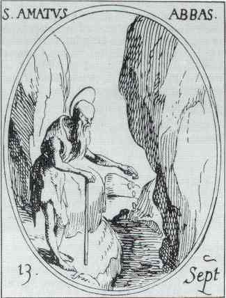Saint Amé, ermite (gravure de Jacques Callot).