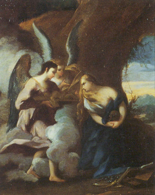 Sainte Marie-Madeleine  visitée par les anges, tableau de Aimé Furon (1687-1729) - Musée d’Epinal.