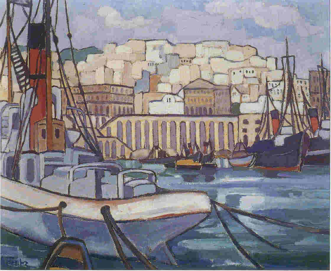 Port d’Alger, tableau d’Antoinette Hentz (1897-1964) - Musée de Saint-Dié.