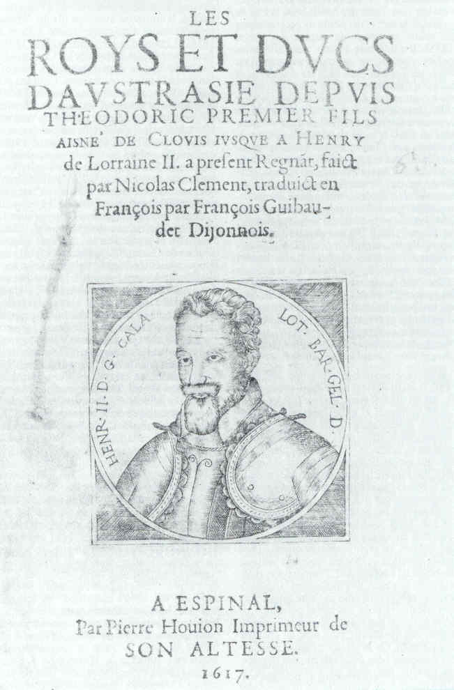 Frontispice d’un livre imprimé par Pierre Houion.
