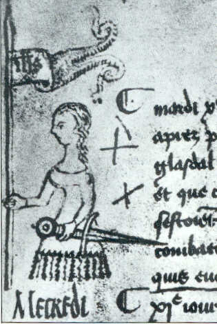 Silhouette de Jeanne d’Arc tracée sur le registre du Conseil du Parlement de Paris le 10 mai 1429.