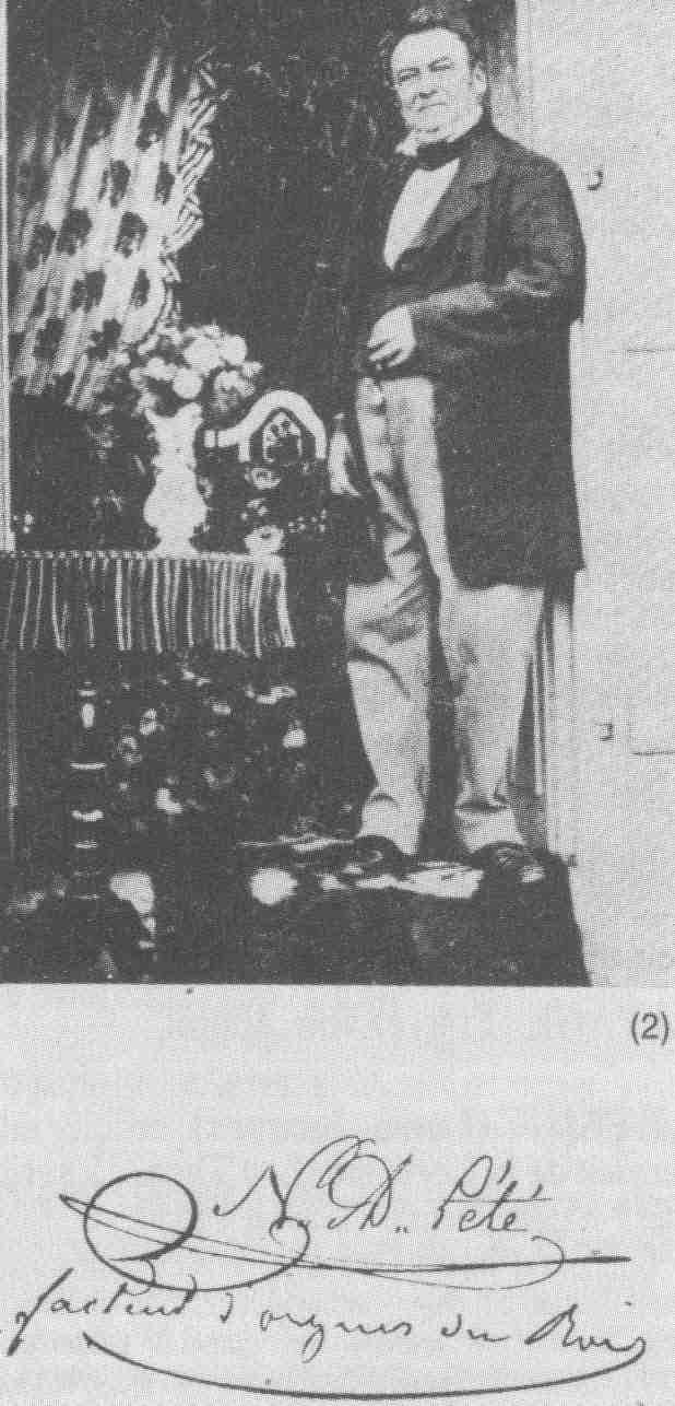Photo et signature de N. A. Lété, facteur d’orgues.