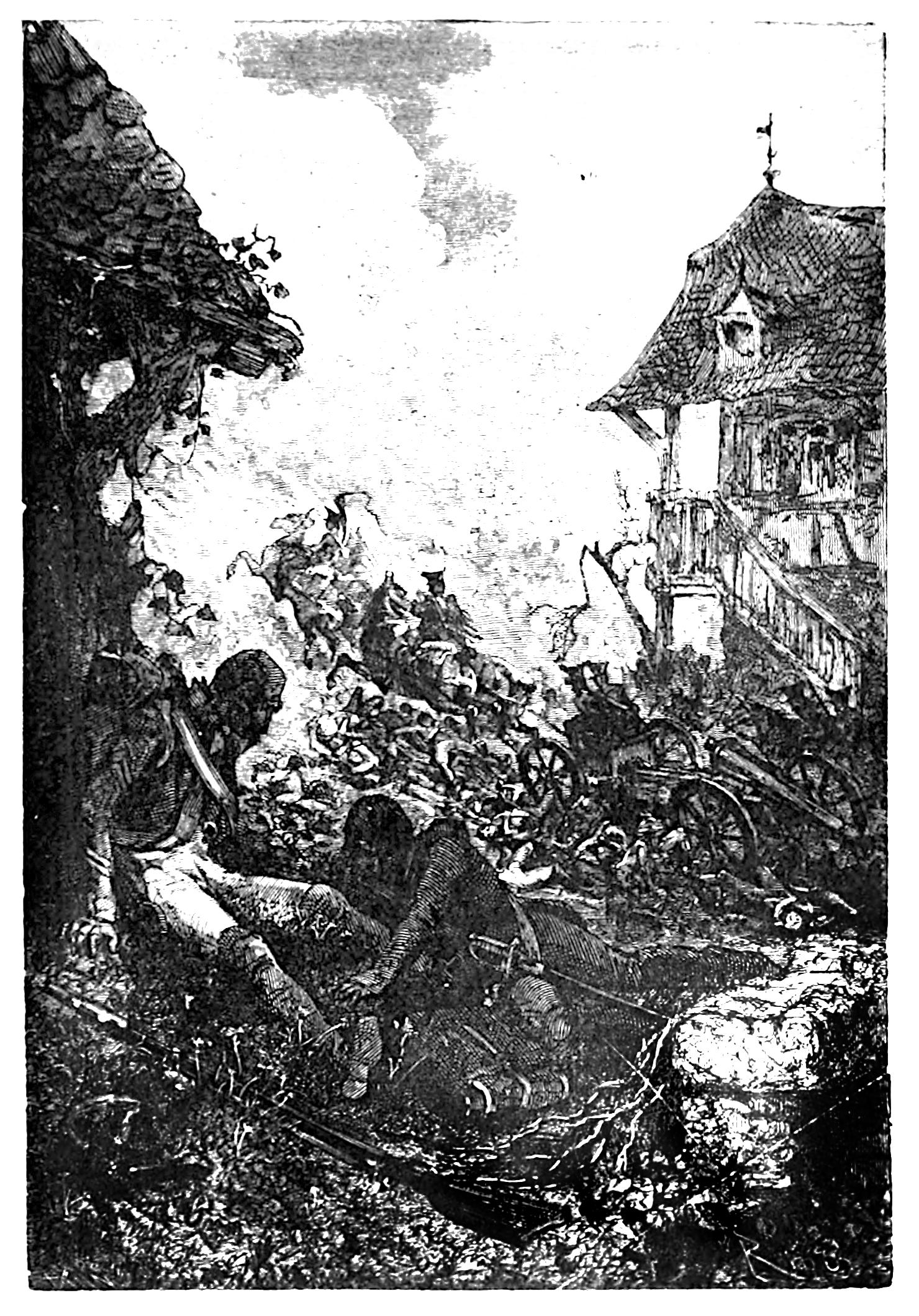Illustration d’Édouard Riou pour Histoire d’un conscrit de 1813