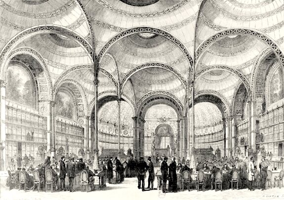 La salle Labrouste de la Bibliothèque nationale lors de son inauguration en 1868